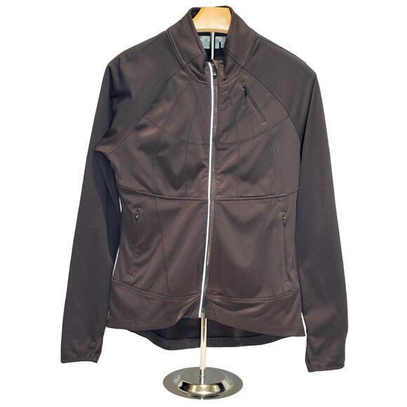 Athleta Jackets & Blazers - Women's Athleta Twilight Fitted Run Jacket Black Zip Thumb Holes Pocket Small